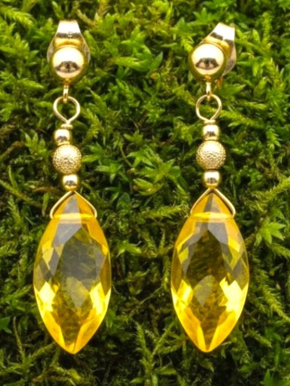 Lab Created Citrine Victorian-Inspired Earrings in 14k Gold Fill